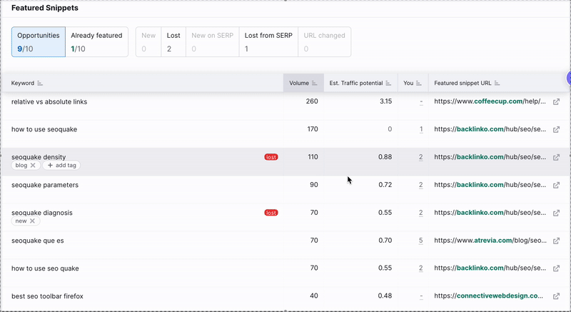 Tracking Featured Snippets image 2